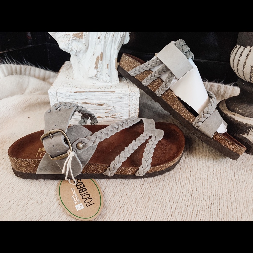White Mount foot bed sandals